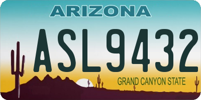 AZ license plate ASL9432