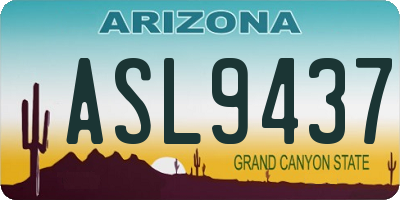 AZ license plate ASL9437