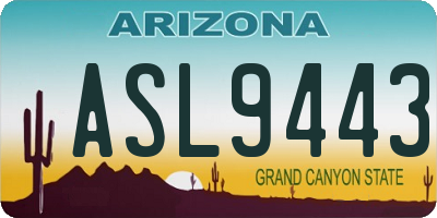 AZ license plate ASL9443