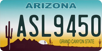 AZ license plate ASL9450
