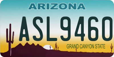 AZ license plate ASL9460