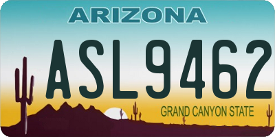 AZ license plate ASL9462