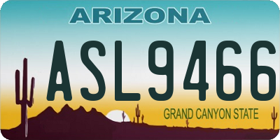 AZ license plate ASL9466