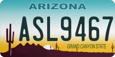 AZ license plate ASL9467