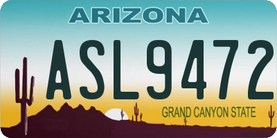 AZ license plate ASL9472