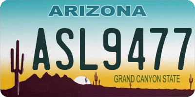 AZ license plate ASL9477
