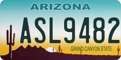 AZ license plate ASL9482