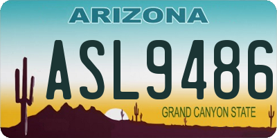 AZ license plate ASL9486