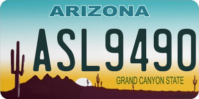 AZ license plate ASL9490