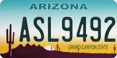 AZ license plate ASL9492