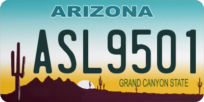 AZ license plate ASL9501