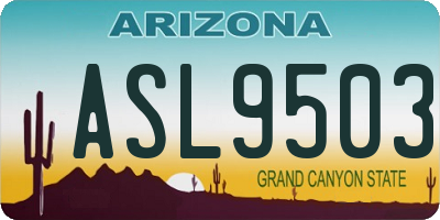 AZ license plate ASL9503