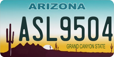 AZ license plate ASL9504