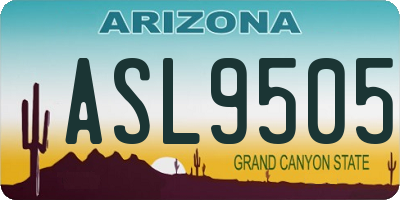 AZ license plate ASL9505
