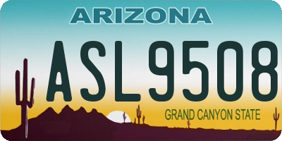 AZ license plate ASL9508