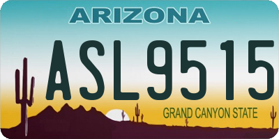 AZ license plate ASL9515