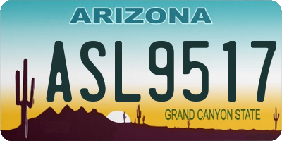 AZ license plate ASL9517
