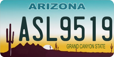 AZ license plate ASL9519