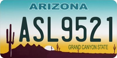 AZ license plate ASL9521
