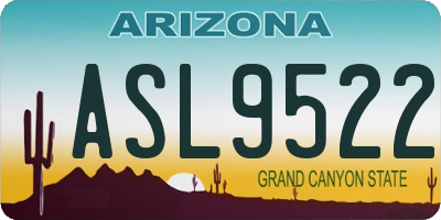AZ license plate ASL9522