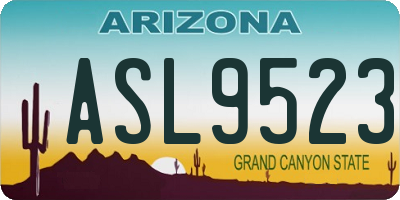 AZ license plate ASL9523