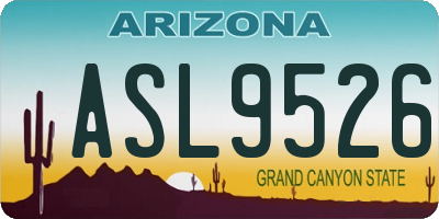 AZ license plate ASL9526