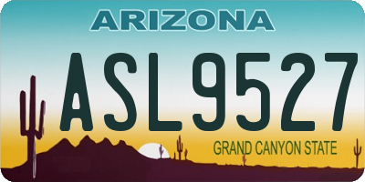 AZ license plate ASL9527