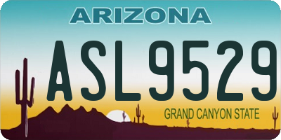 AZ license plate ASL9529