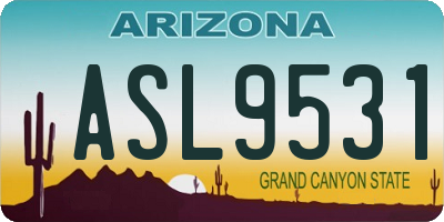 AZ license plate ASL9531