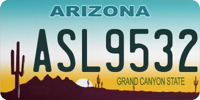 AZ license plate ASL9532