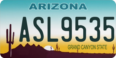 AZ license plate ASL9535