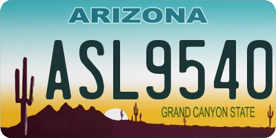AZ license plate ASL9540