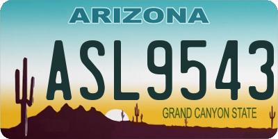 AZ license plate ASL9543