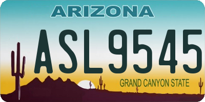 AZ license plate ASL9545