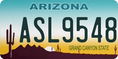 AZ license plate ASL9548
