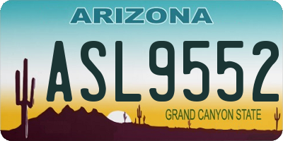 AZ license plate ASL9552