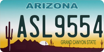 AZ license plate ASL9554