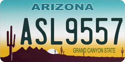 AZ license plate ASL9557