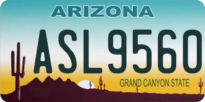 AZ license plate ASL9560