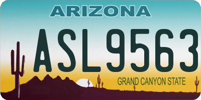 AZ license plate ASL9563