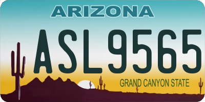 AZ license plate ASL9565
