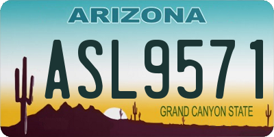 AZ license plate ASL9571