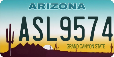AZ license plate ASL9574