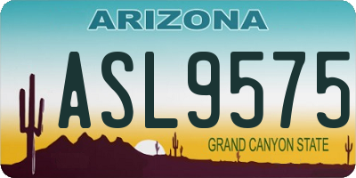 AZ license plate ASL9575