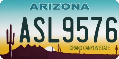 AZ license plate ASL9576