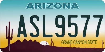 AZ license plate ASL9577