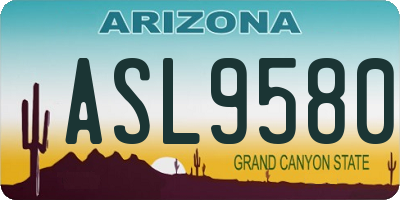 AZ license plate ASL9580