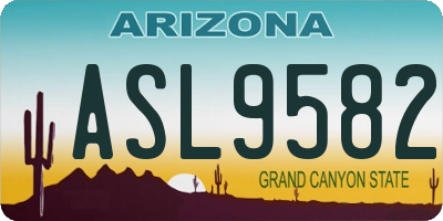 AZ license plate ASL9582