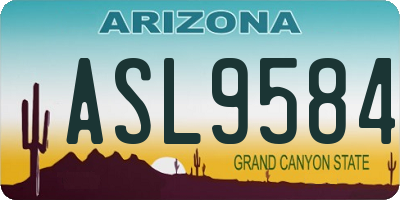 AZ license plate ASL9584