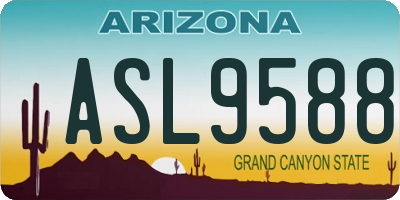 AZ license plate ASL9588